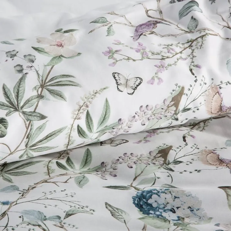 Eurofirany, komplet pościeli satynowej, Spring, 140-200 cm, zielony