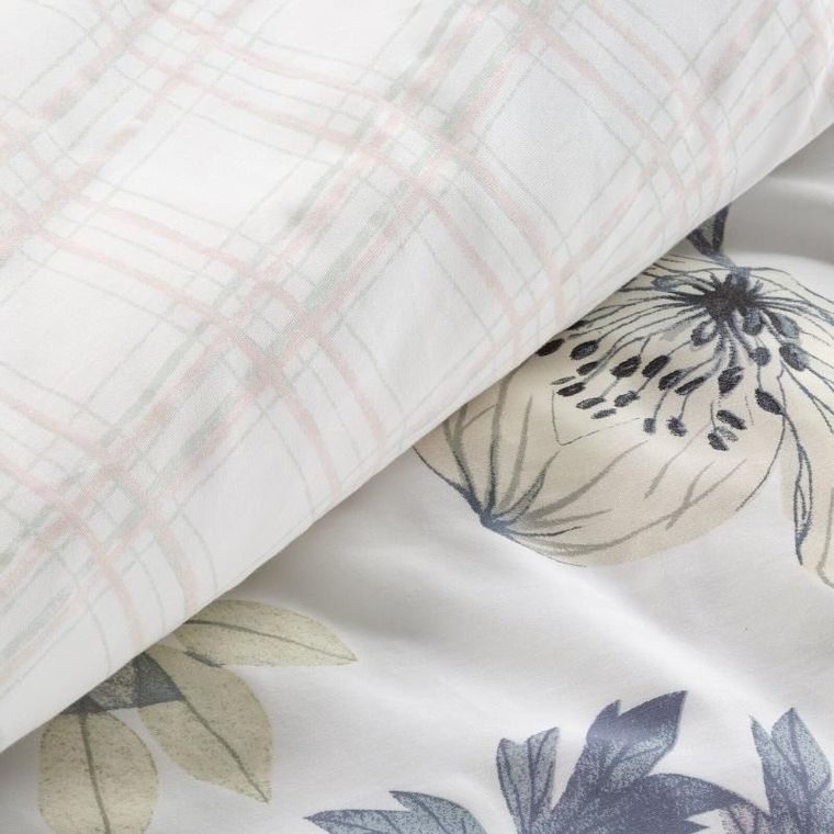 Eurofirany, komplet pościeli satynowej, Spring, 160-200 cm, biały