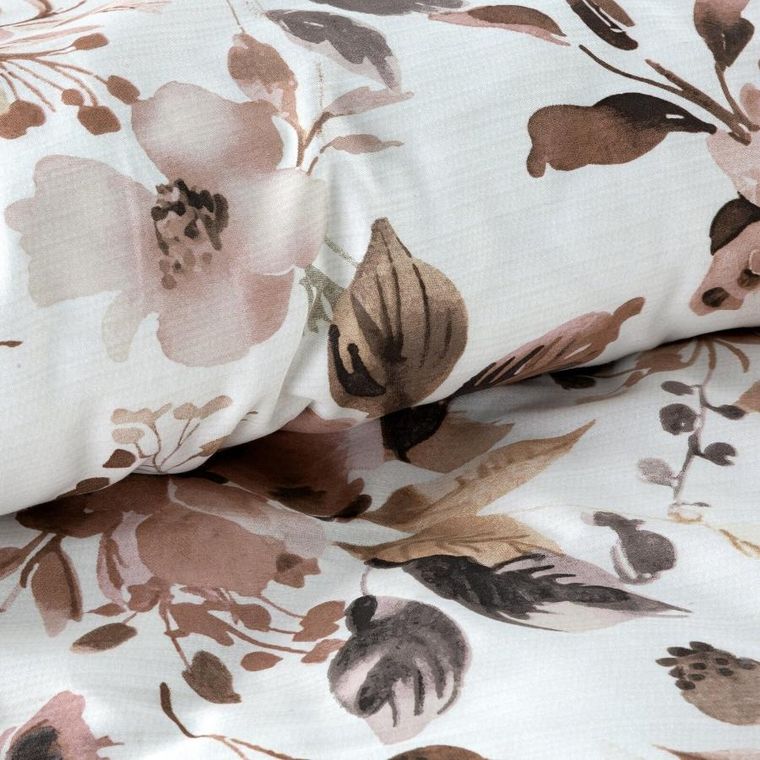 Eurofirany, komplet pościeli satynowej, Spring, 160-200 cm, biały