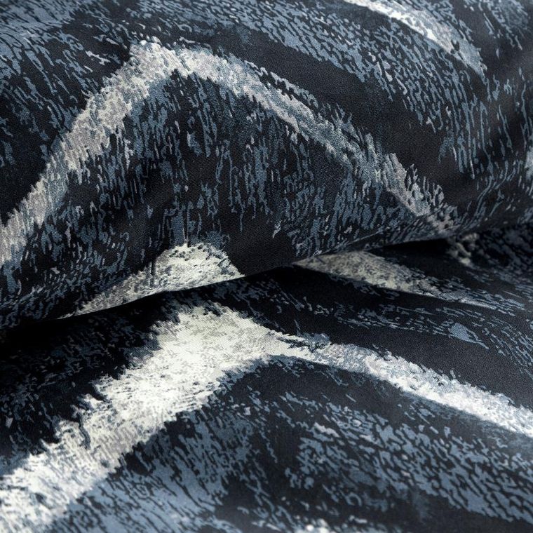 Eurofirany, komplet pościeli satynowej, Spring, 160-200 cm, ciemnogranatowy