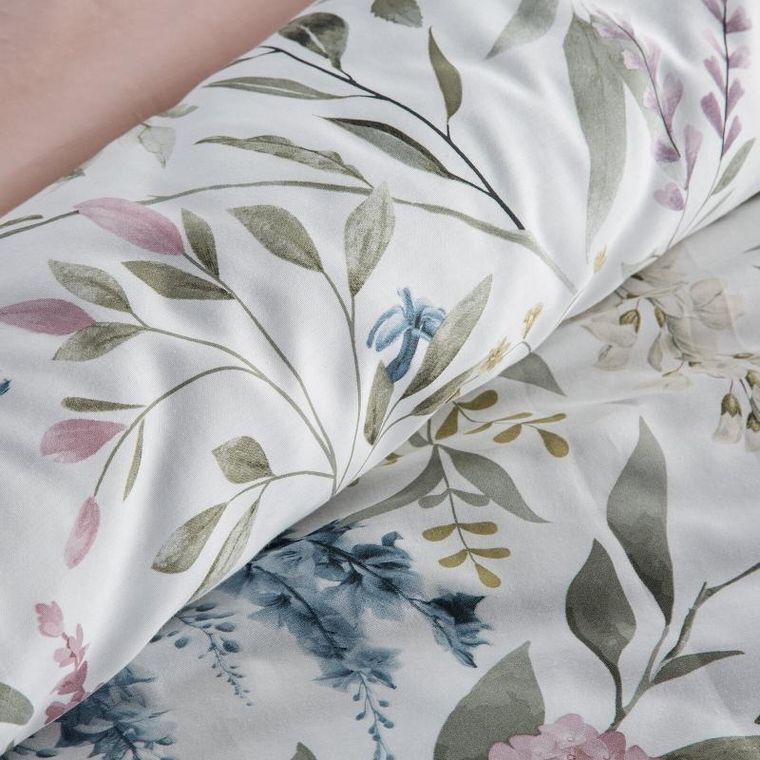 Eurofirany, komplet pościeli satynowej, Spring, 160-200 cm, zielony