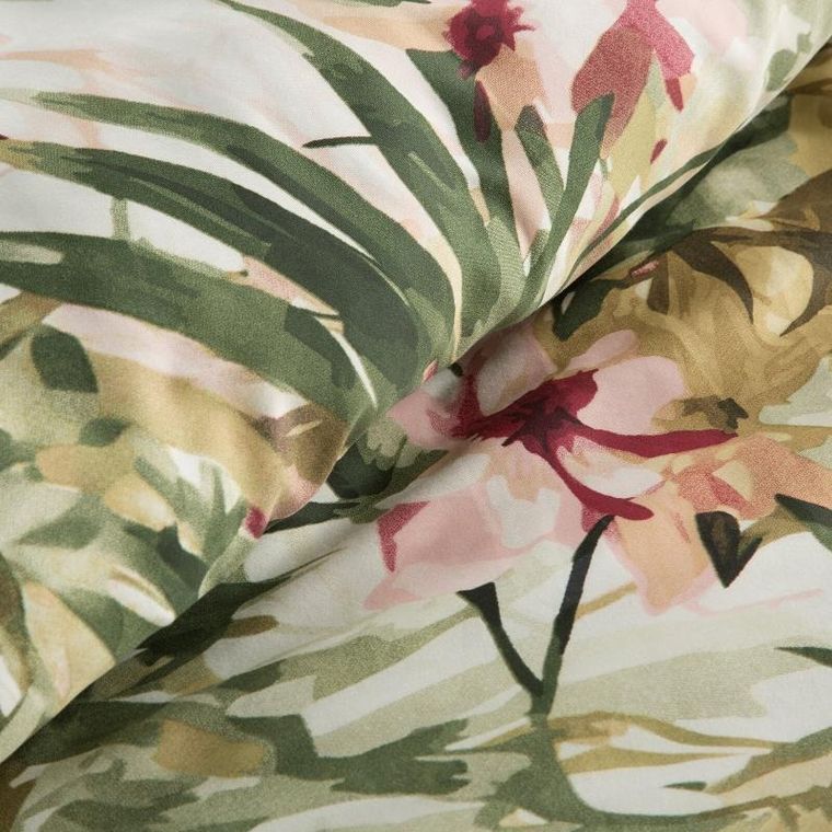 Eurofirany, komplet pościeli satynowej, Spring, 160-200 cm, zielony