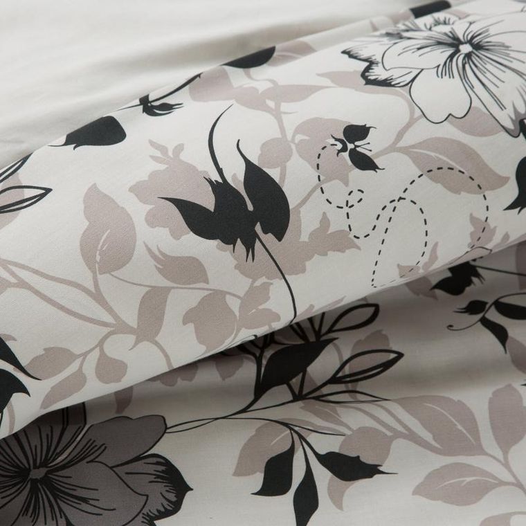 Eurofirany, komplet pościeli satynowej, Spring, 220-200 cm, 2-70-80 cm, biały