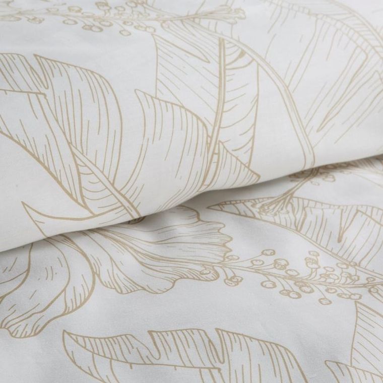 Eurofirany, komplet pościeli satynowej, Spring, 220-200 cm, beżowy