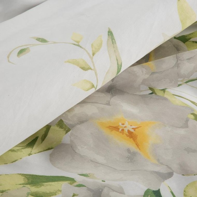 Eurofirany, komplet pościeli satynowej spring, 220-200 cm, biały