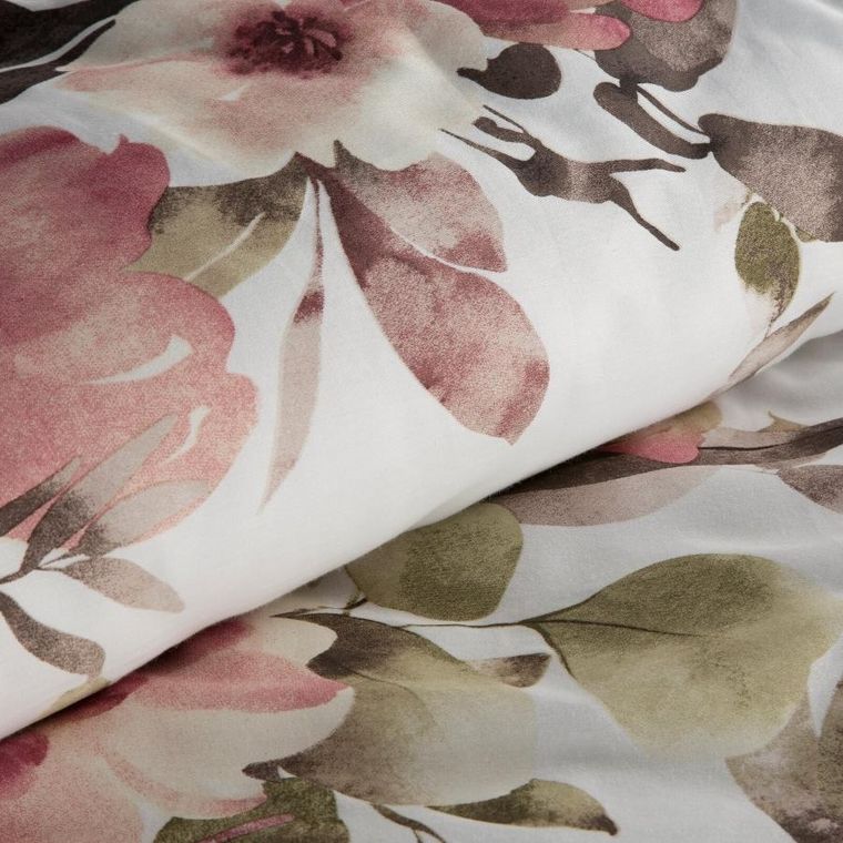 Eurofirany, komplet pościeli satynowej, Spring, 220-200 cm, biały