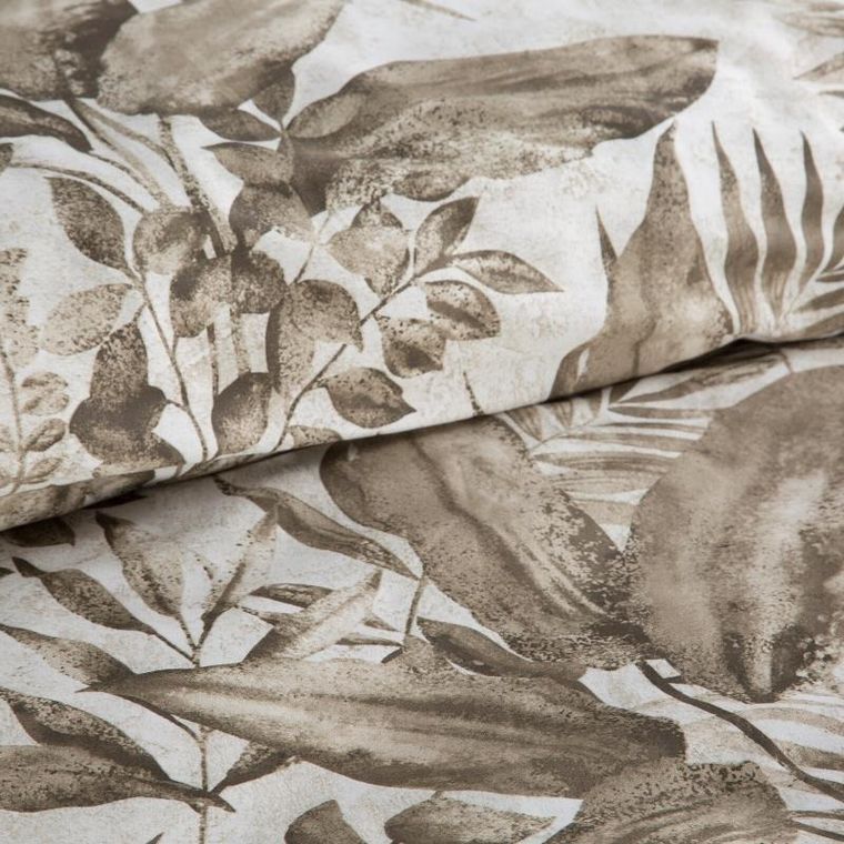 Eurofirany, komplet pościeli satynowej, Spring, 220-200 cm, ciemnobeżowy