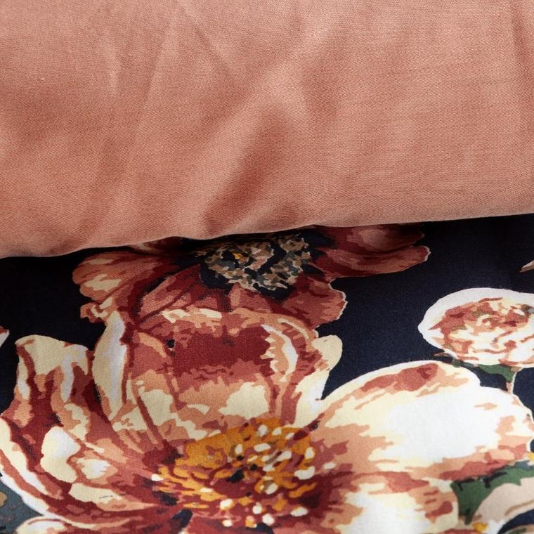 Eurofirany, komplet pościeli satynowej, Spring, 220-200 cm, czarny