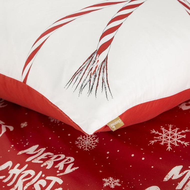 Eurofirany, komplet pościeli świątecznej, Kevin, 220-200 cm, czerwony