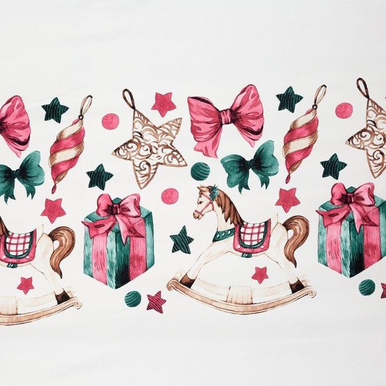 Eurofirany, komplet pościeli świątecznej, Ribeno, 220-200 cm, biały