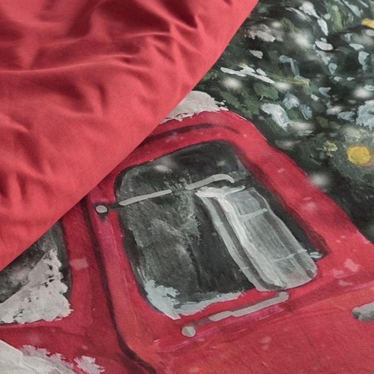 Eurofirany, komplet pościeli świątecznej, Vinti, 160-200 cm, czerwony