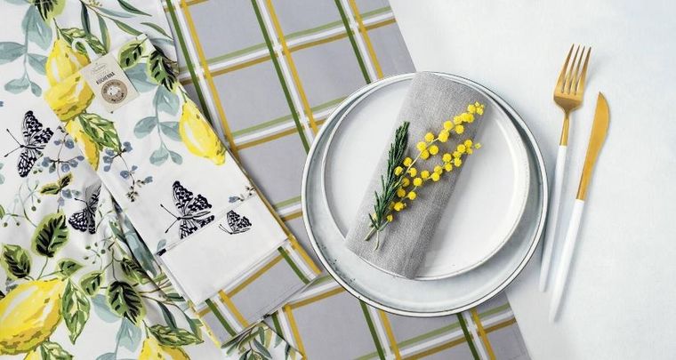 Eurofirany, komplet ręczników kuchennych, Lavender, 50-75 cm, naturalny