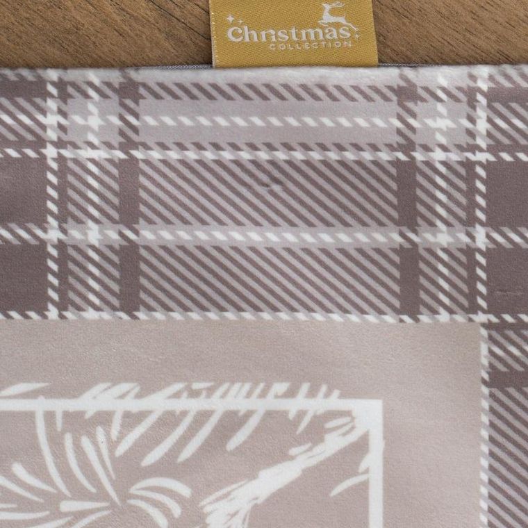 Eurofirany, obrus świąteczny, Holly, 85-85 cm, beżowy