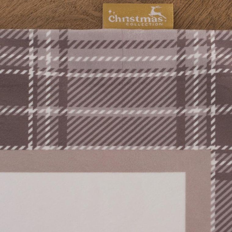 Eurofirany, obrus świąteczny, Holly, 85-85 cm, beżowy