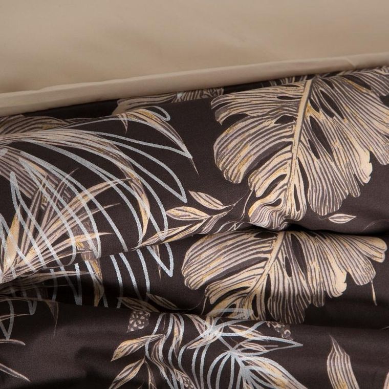 Eurofirany, pościel d91, Rodos, 140-200 cm, ciemnobrązowy