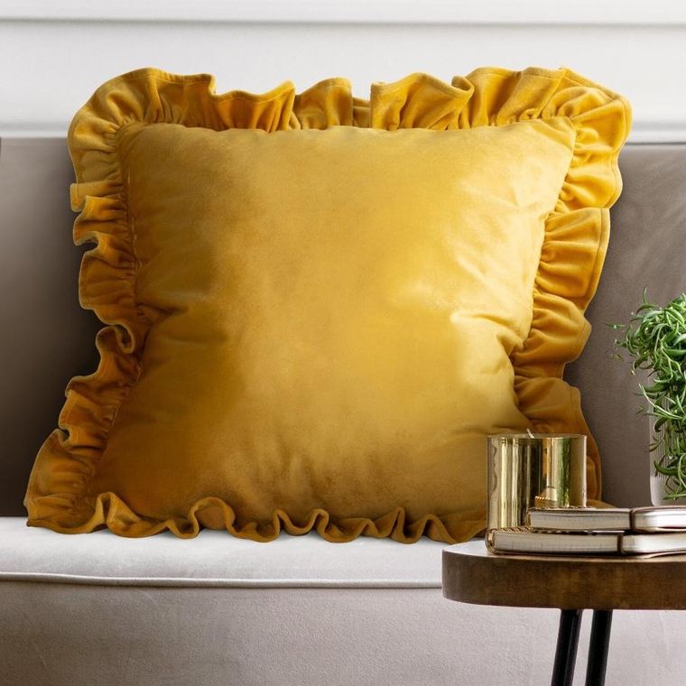 Eurofirany, poszewka Brenda, 45-45 cm, musztardowy