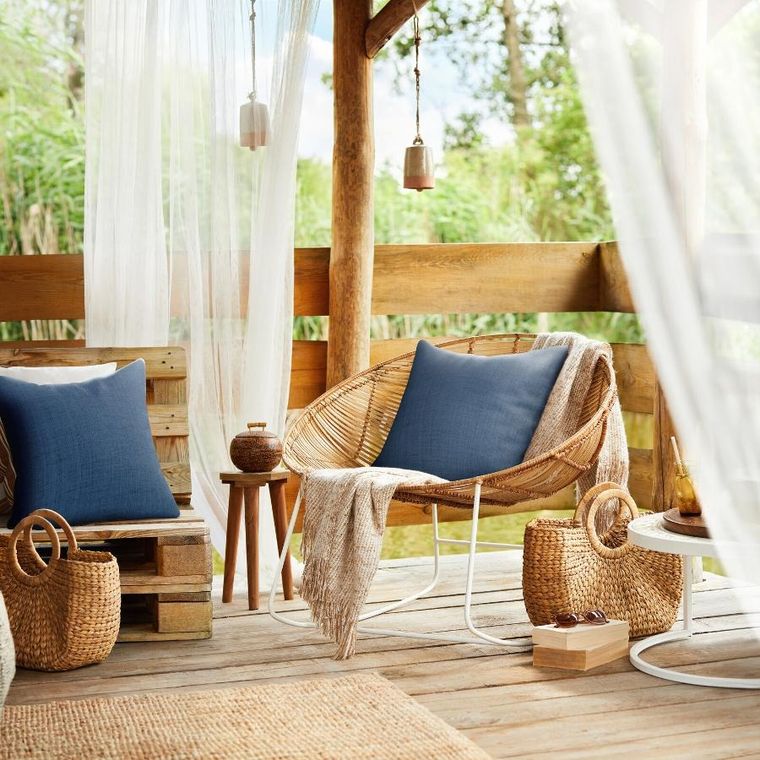 Eurofirany, poszewka, Garden3, 45-45 cm, granatowy