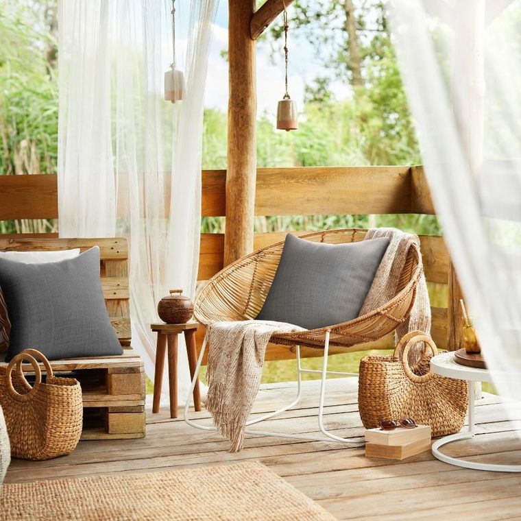 Eurofirany, poszewka, Garden3, 45-45 cm, stalowy