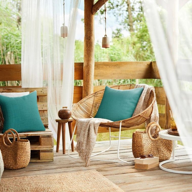 Eurofirany, poszewka, Garden3, 45-45 cm, turkusowy