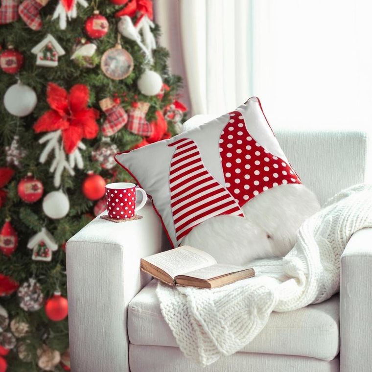 Eurofirany, poszewka świąteczna, 45-45 cm, biały