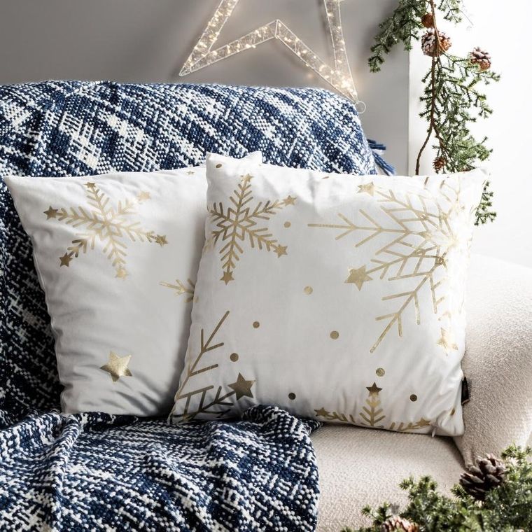 Eurofirany, poszewka świąteczna, 45-45 cm, granatowy