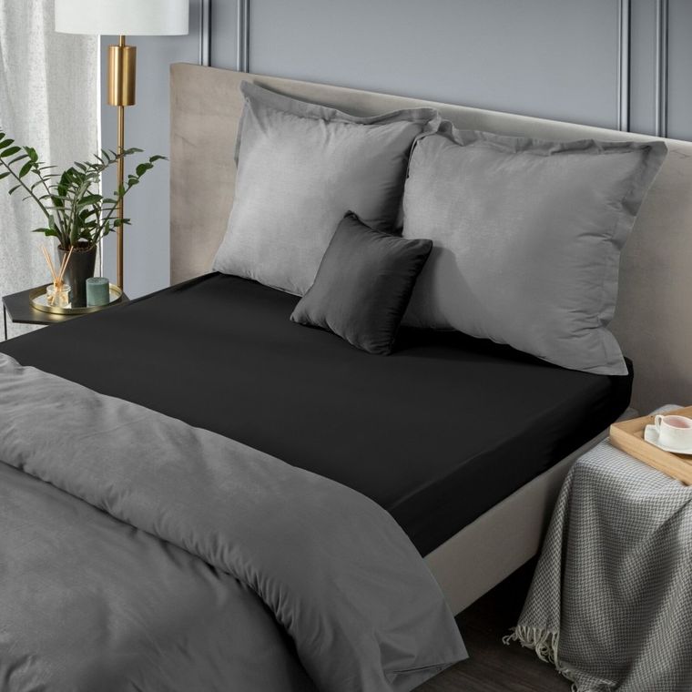 Eurofirany, prześcieradło Nova, 160-210 cm, czarny