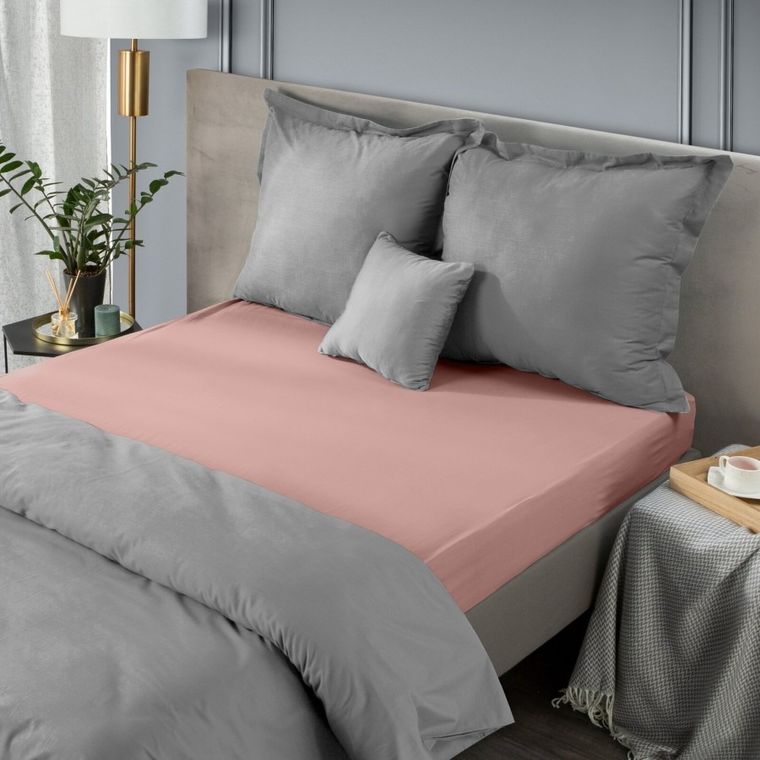 Eurofirany, prześcieradło Nova, 180-210 cm, pudrowy