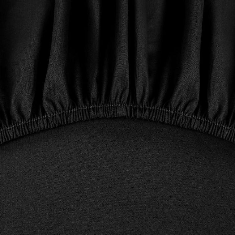 Eurofirany, prześcieradło z gumką, basic, 160-200-30 cm, czarny