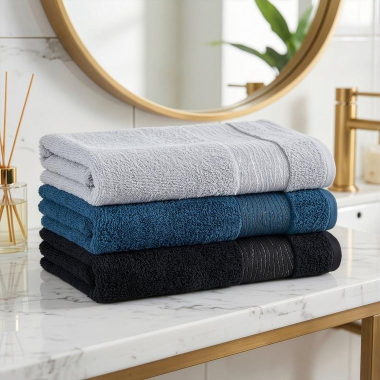 Eurofirany, ręcznik Amber, 30-50 cm, czarny