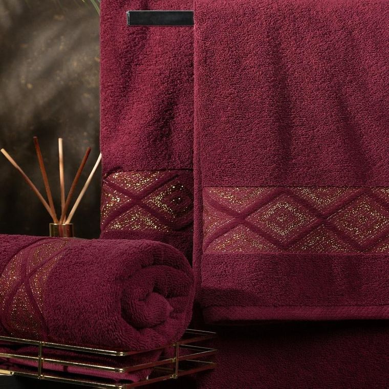 Eurofirany, ręcznik, Azari, 70-140 cm, bordowy