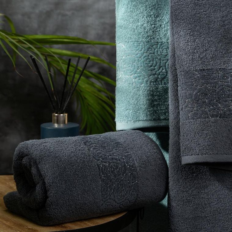 Eurofirany, ręcznik, Iris, 50-90 cm, stalowy