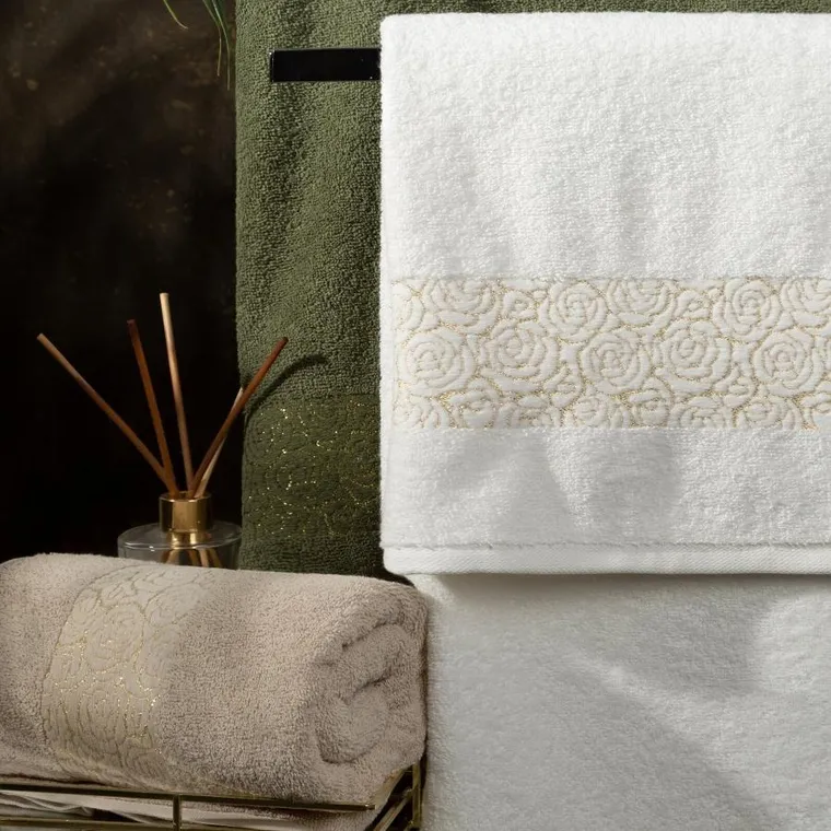 Eurofirany, ręcznik, Iris, 70-140 cm, pudrowy