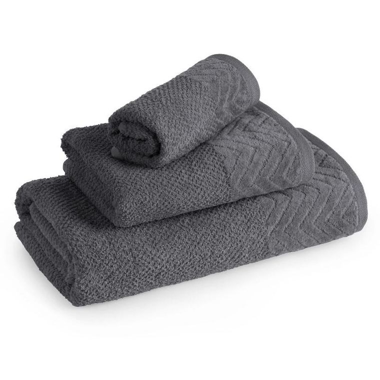 Eurofirany, ręcznik, Loren, 30-50 cm, grafitowy