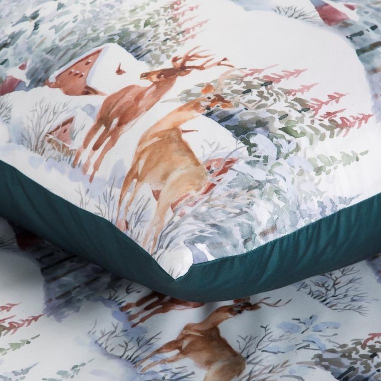 Eurofirany, świąteczny komplet pościeli, Fairyland, 220-200 cm, biały