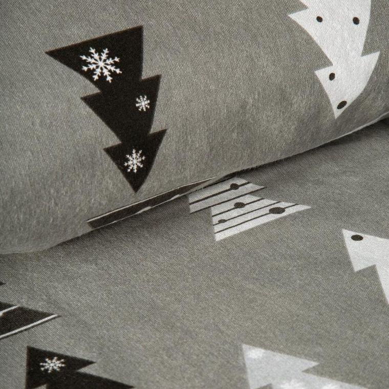 Eurofirany, świąteczny komplet pościeli, Lenon, 140-200 cm, stalowy