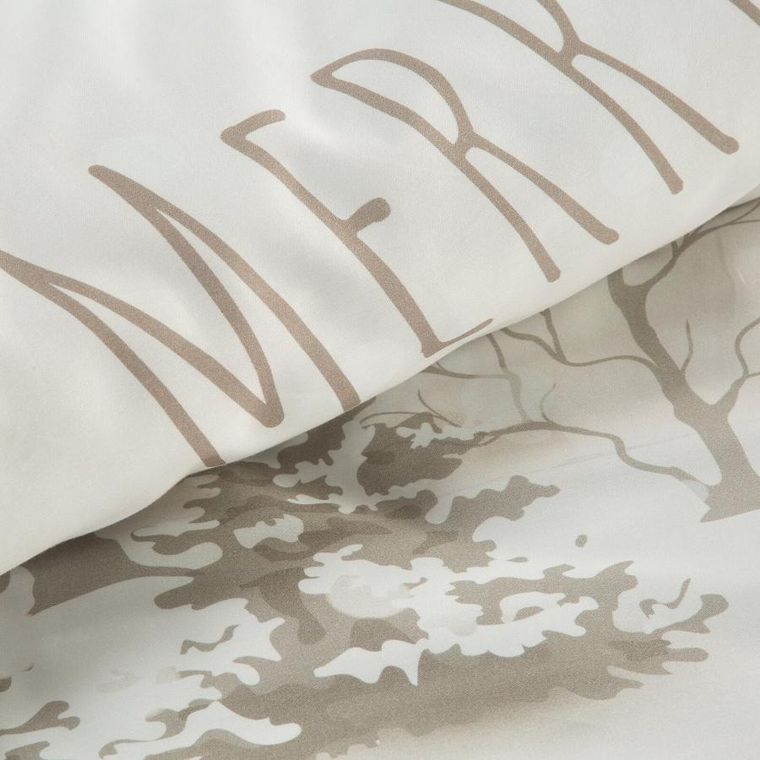 Eurofirany, świąteczny komplet pościeli, Snowflake, 140-200 cm, beżowy