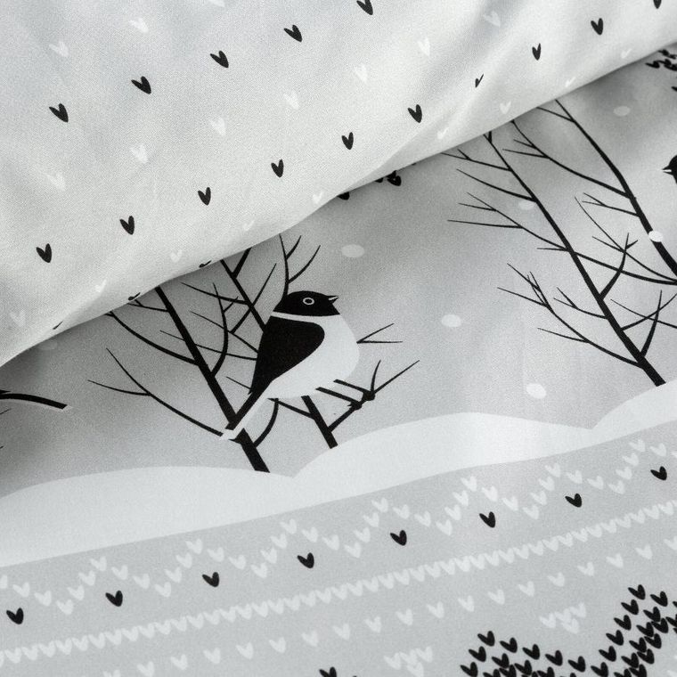 Eurofirany, świąteczny komplet pościeli, Tasha, 220-200 cm, biały