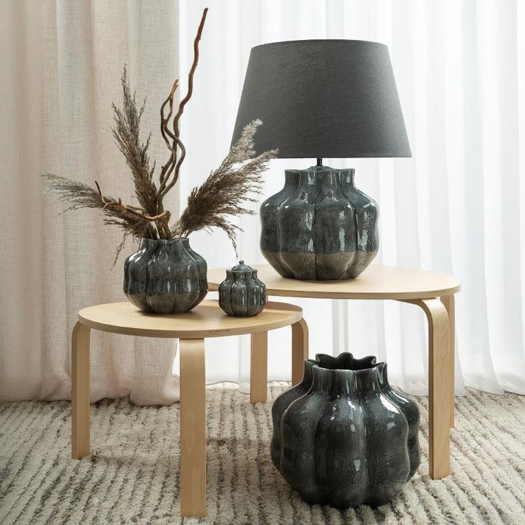 Eurofirany, świecznik dekoracyjny Niko, o 12-14 cm, grafitowy