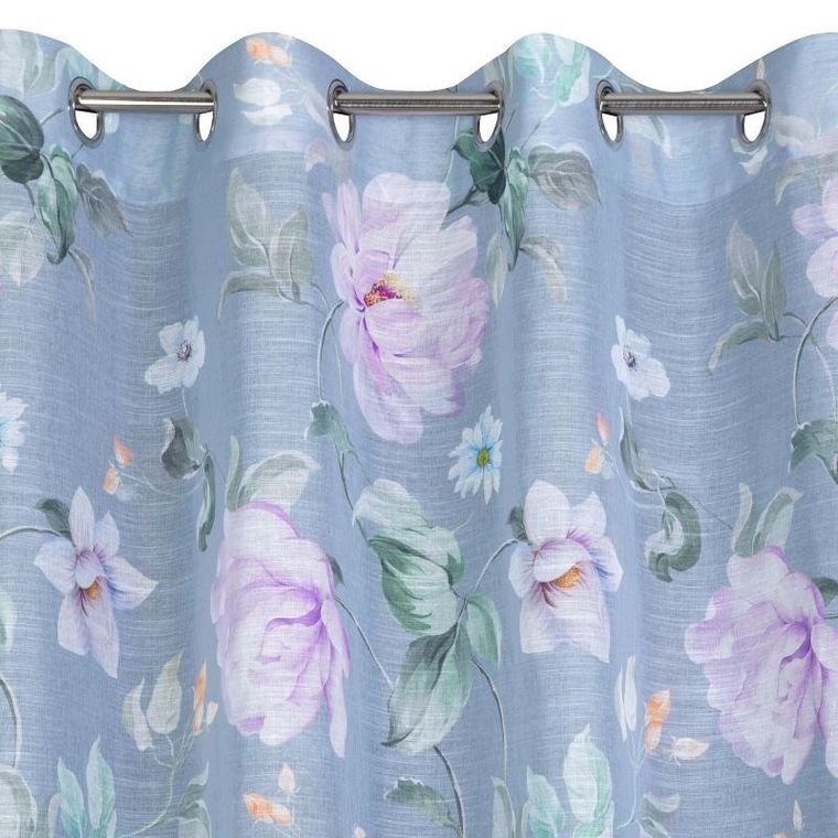 Eurofirany, zasłona gotowa, Flora, 140-250 cm, srebrny