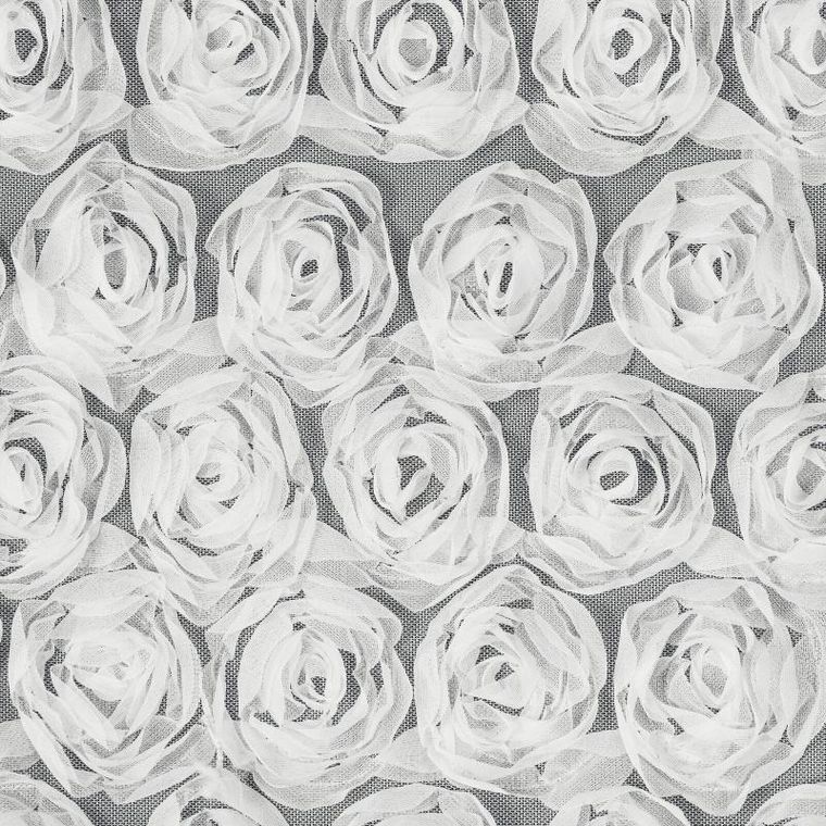 Eurofirany, zasłona gotowa, Roses, 140-250 cm, biały