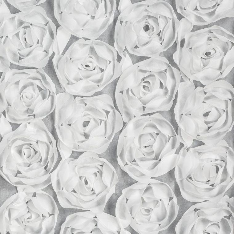 Eurofirany, zasłona gotowa, Roses, 140-250 cm, biały