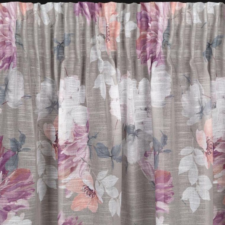 Eurofirany, zasłona gotowa, Sherry, na taśmie, 140-300 cm, srebrny