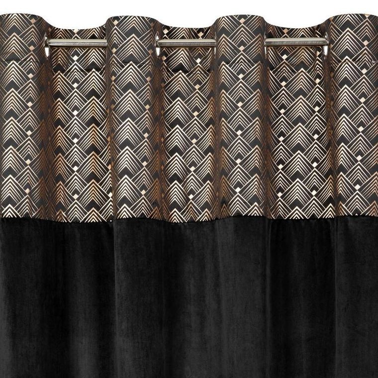 Eurofirany, zasłona zaciemniająca gotowa, Elen, 140-250 cm, czarny