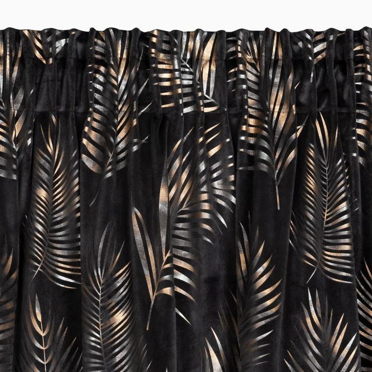 Eurofirany, zasłona zaciemniająca gotowa, Gloria, na taśmie 140-300 cm, czarny