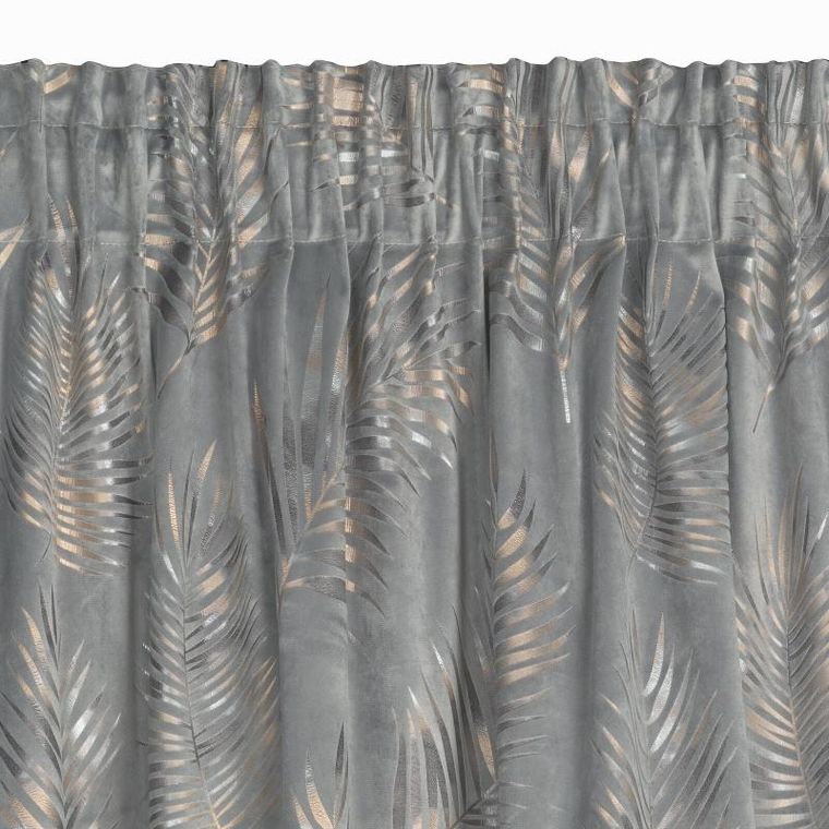 Eurofirany, zasłona zaciemniająca gotowa, Gloria, na taśmie 140-300 cm, stalowy