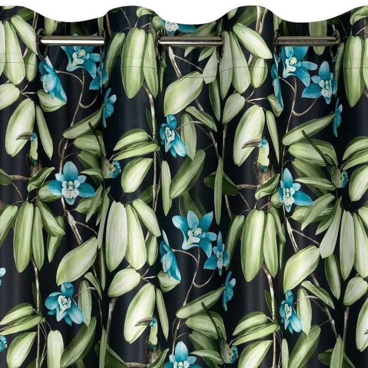 Eurofirany, zasłona zaciemniająca gotowa, Loni, 140-250 cm, czarny