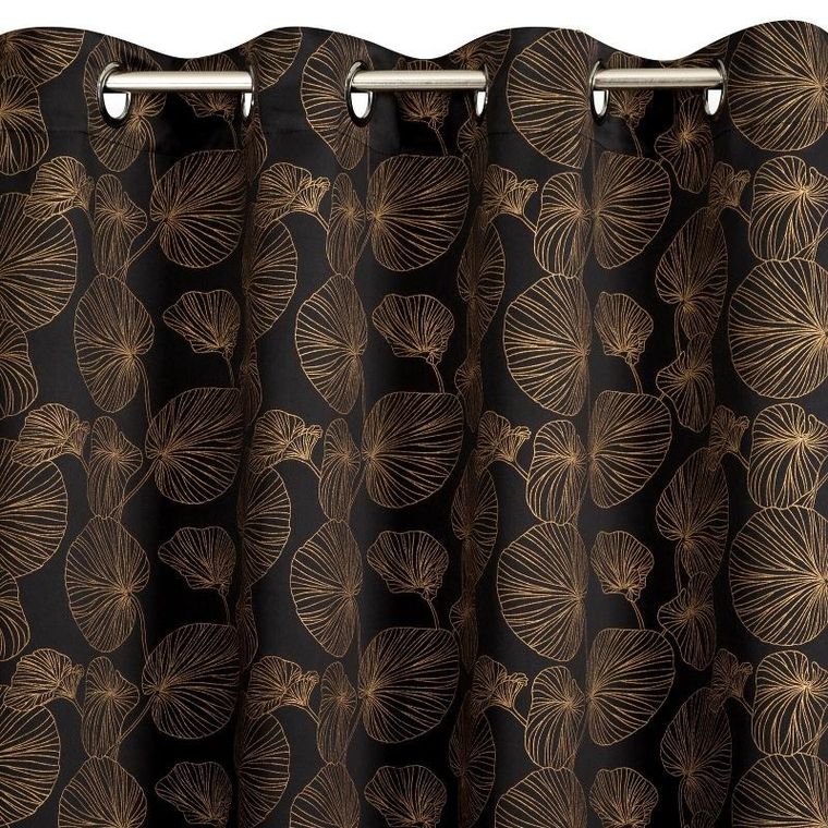 Eurofirany, zasłona zaciemniająca gotowa, Marigold, 140-250 cm, czarny