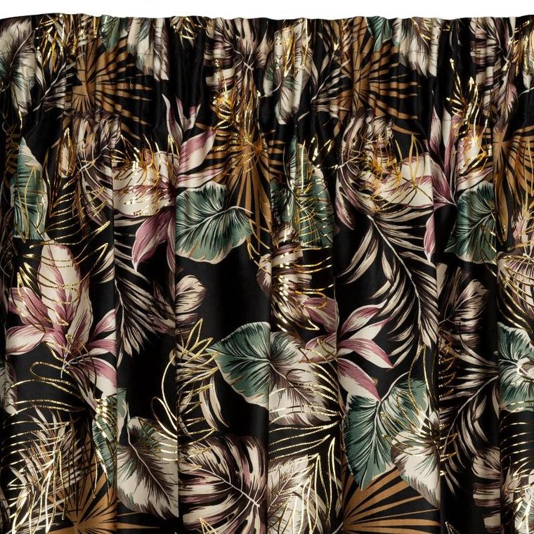 Eurofirany, zasłona zaciemniająca gotowa, na taśmie, Maroko, 140-270 cm, czarny