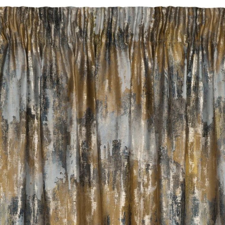 Eurofirany, zasłona zaciemniająca gotowa, na taśmie, Tina, 140-270 cm, musztardowy