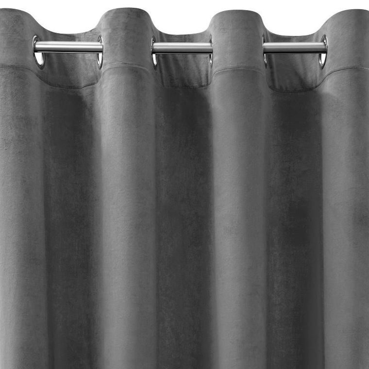 Eurofirany, zasłona zaciemniająca gotowa, Rosa, 140-250 cm, stalowy